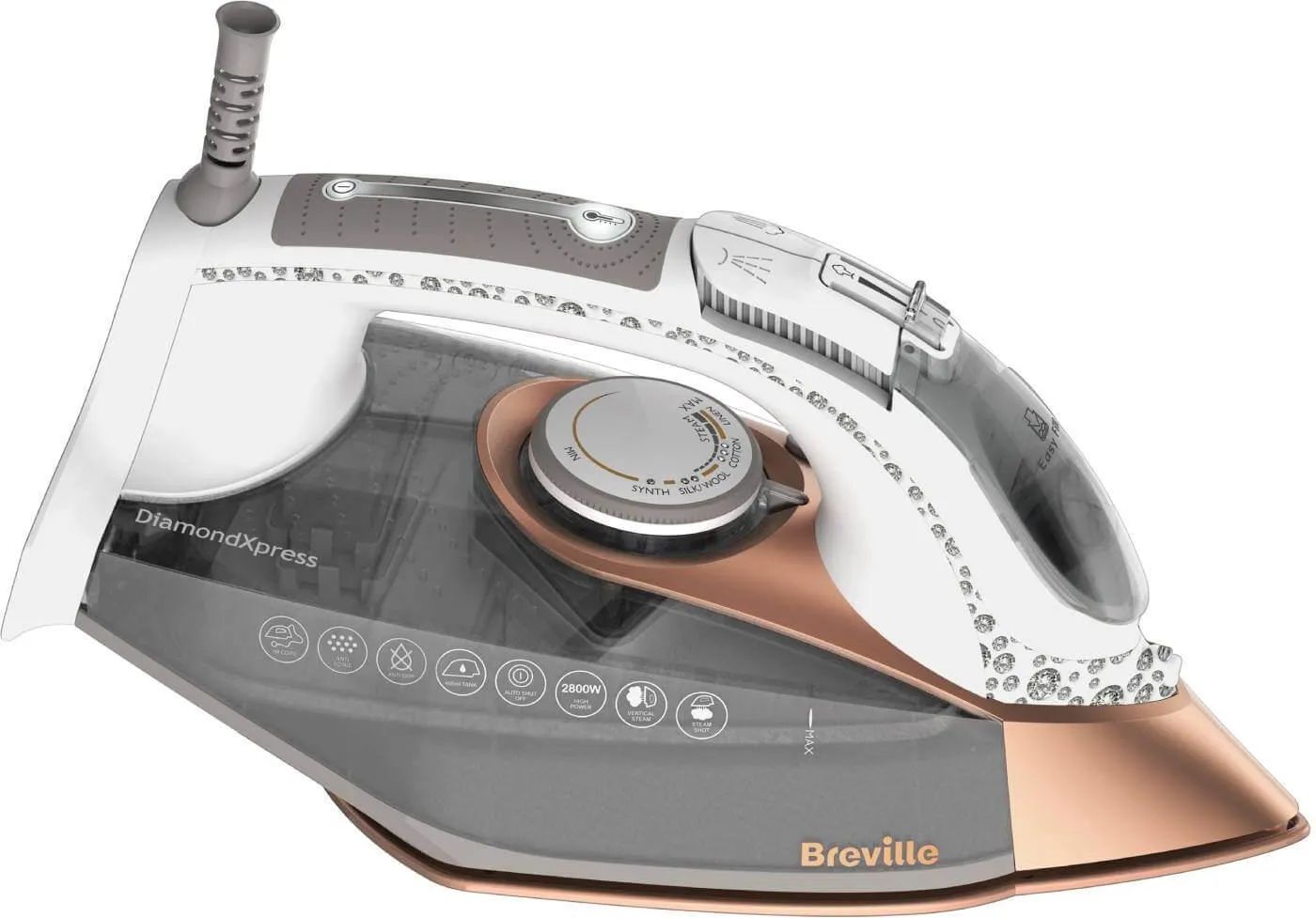 Утюг Breville DiamondXpress VIN420X 2800 Вт, с керамической подошвой, белый/серый/кремовый