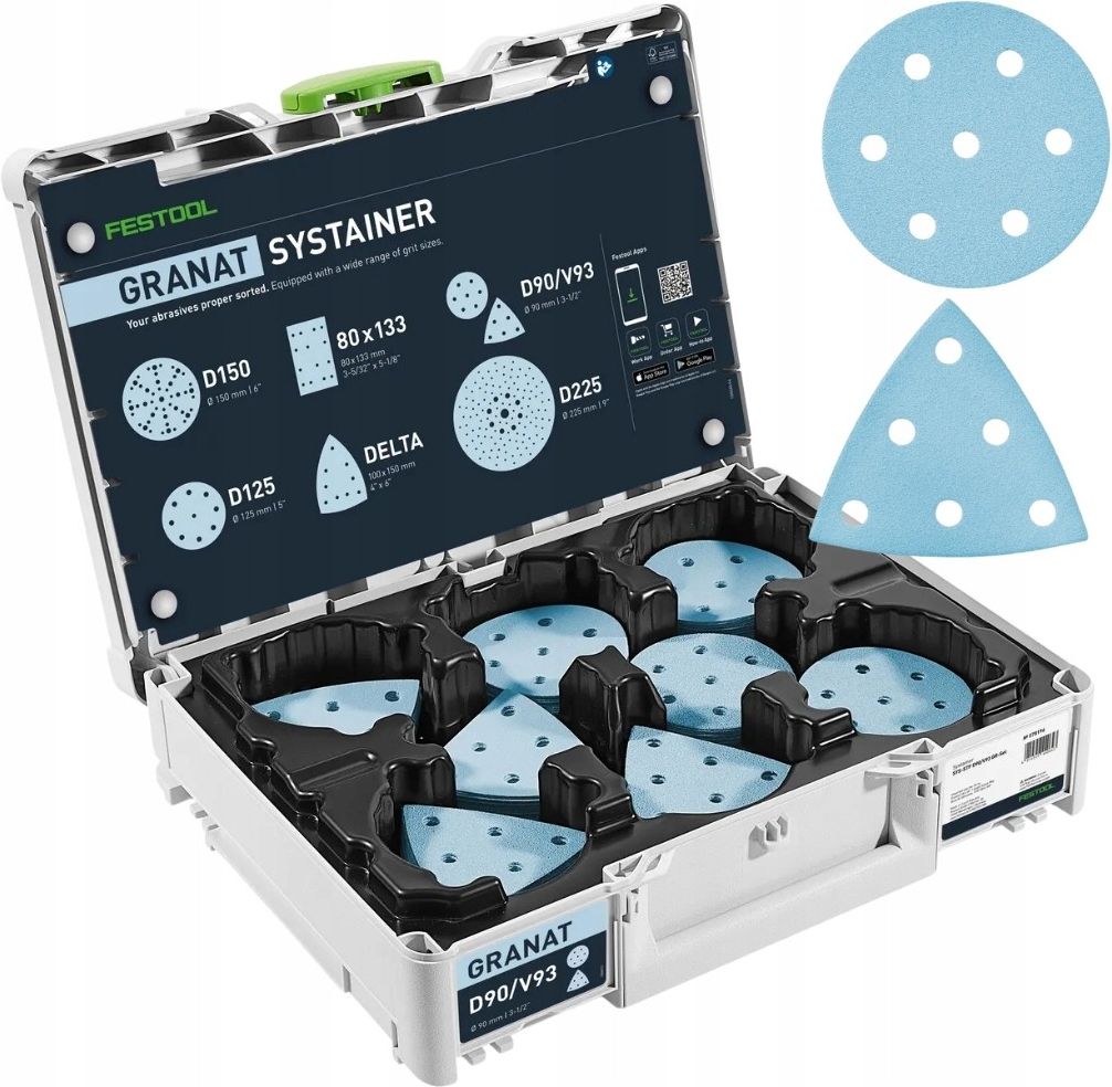 Набор абразивов в кейсе Festool SYS-STF D90/V93 GR-Set 578196