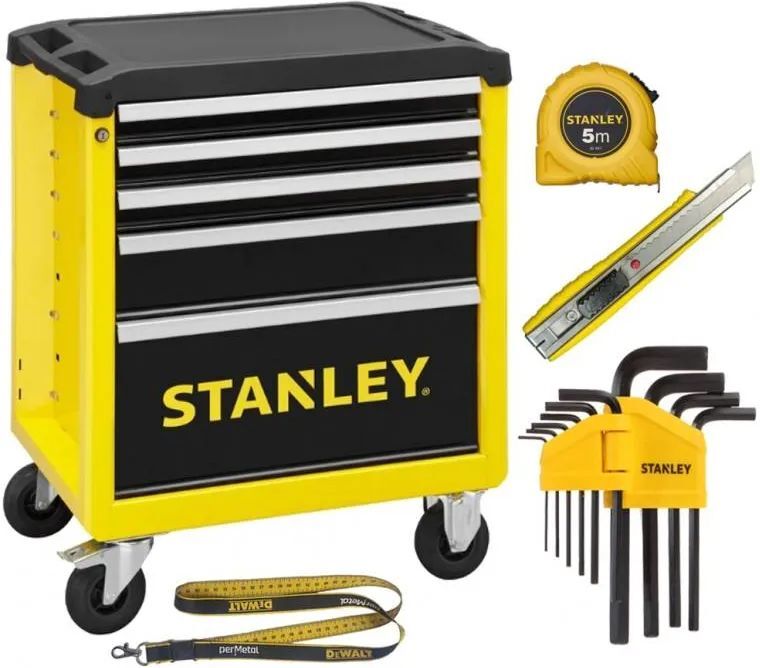 Инструментальная тележка Stanley, 5 ящиков (STST743051)