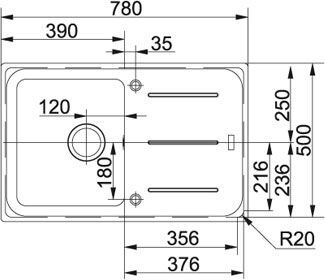 Кухонная рковина Franke Impact IMG 611 114.0185.445, графит