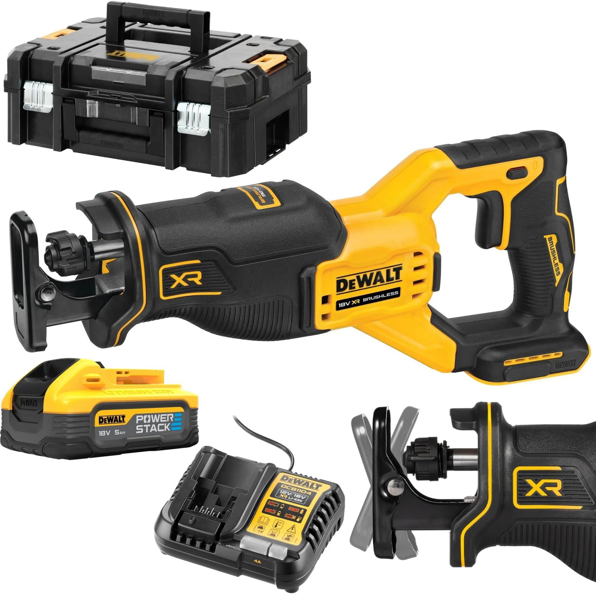 Аккумуляторная сабельная пила DeWalt DCS3822H1, 18V, АКБ 5Ah, в кейсе