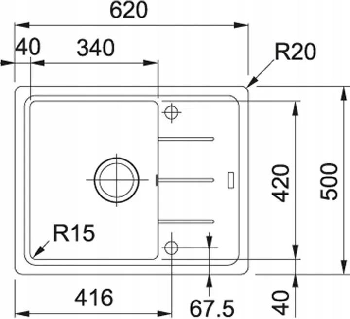 Кухонная раковина Franke Basis BFG 611-62 114.0693.558, матовый черный / черный слив