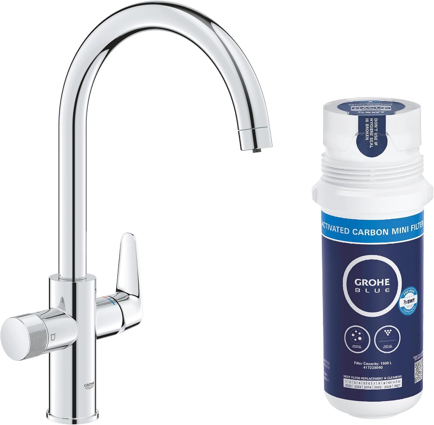 Набор смесителя с фильтром из активированного угля Grohe Blue Pure 30593000