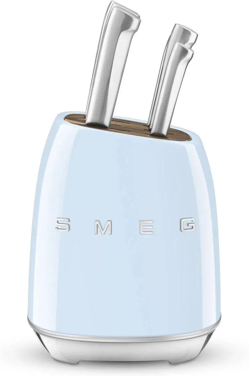 Блок с набором из 6 ножей Smeg 50's Style KBSF02PB пастельный синий