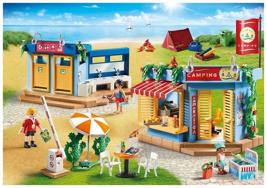 Набор с элементами конструктора Playmobil Family Fun 70087 Большой кемпинг, 66 дет.