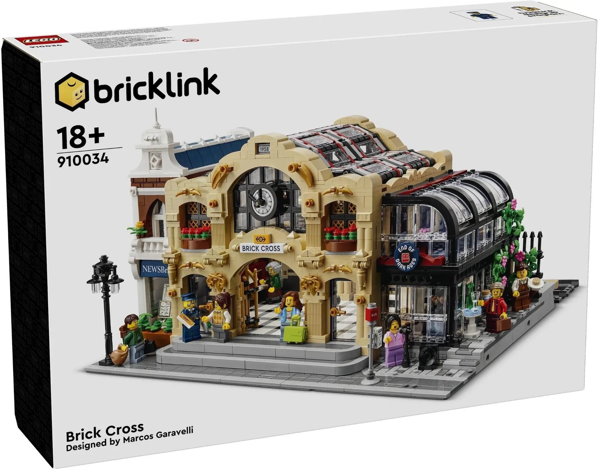 Конструктор LEGO Bricklink 910034 Железнодорожный вокзал Кирпичный Крест