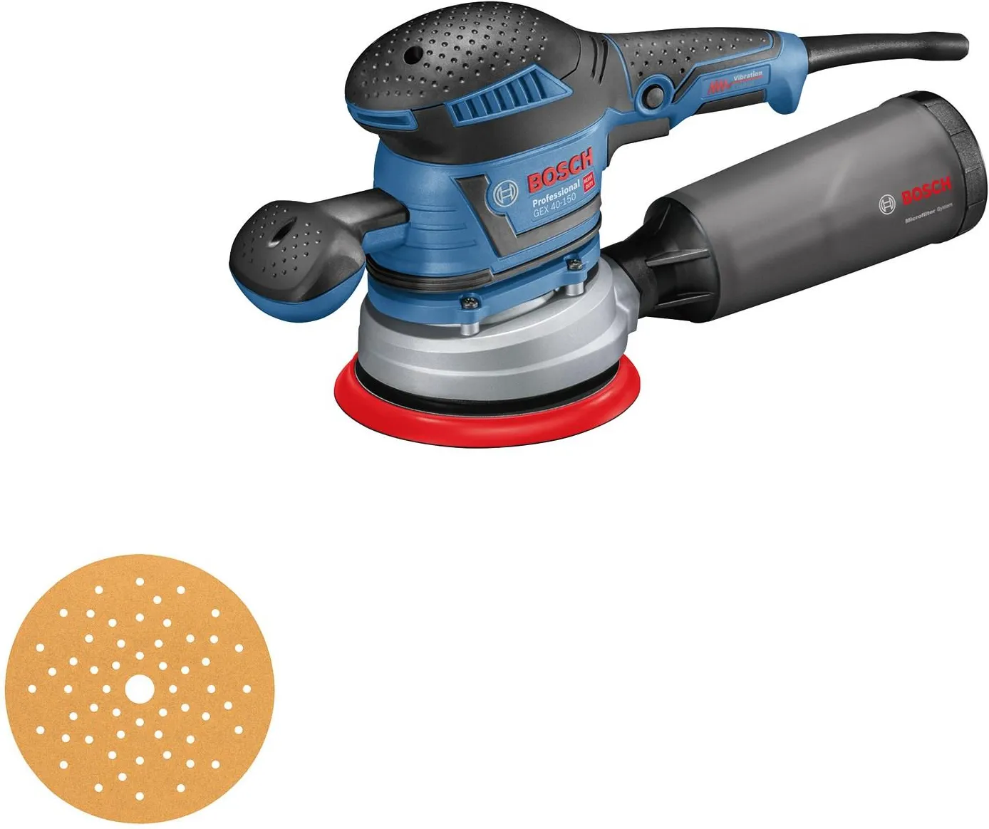 Эксцентриковая шлифовальная машина сетевая Bosch GEX 40-150 Professional 060137B202