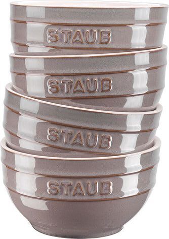 Набор из 4 круглых чаш Staub 14 см Античный серый 40508-148-0