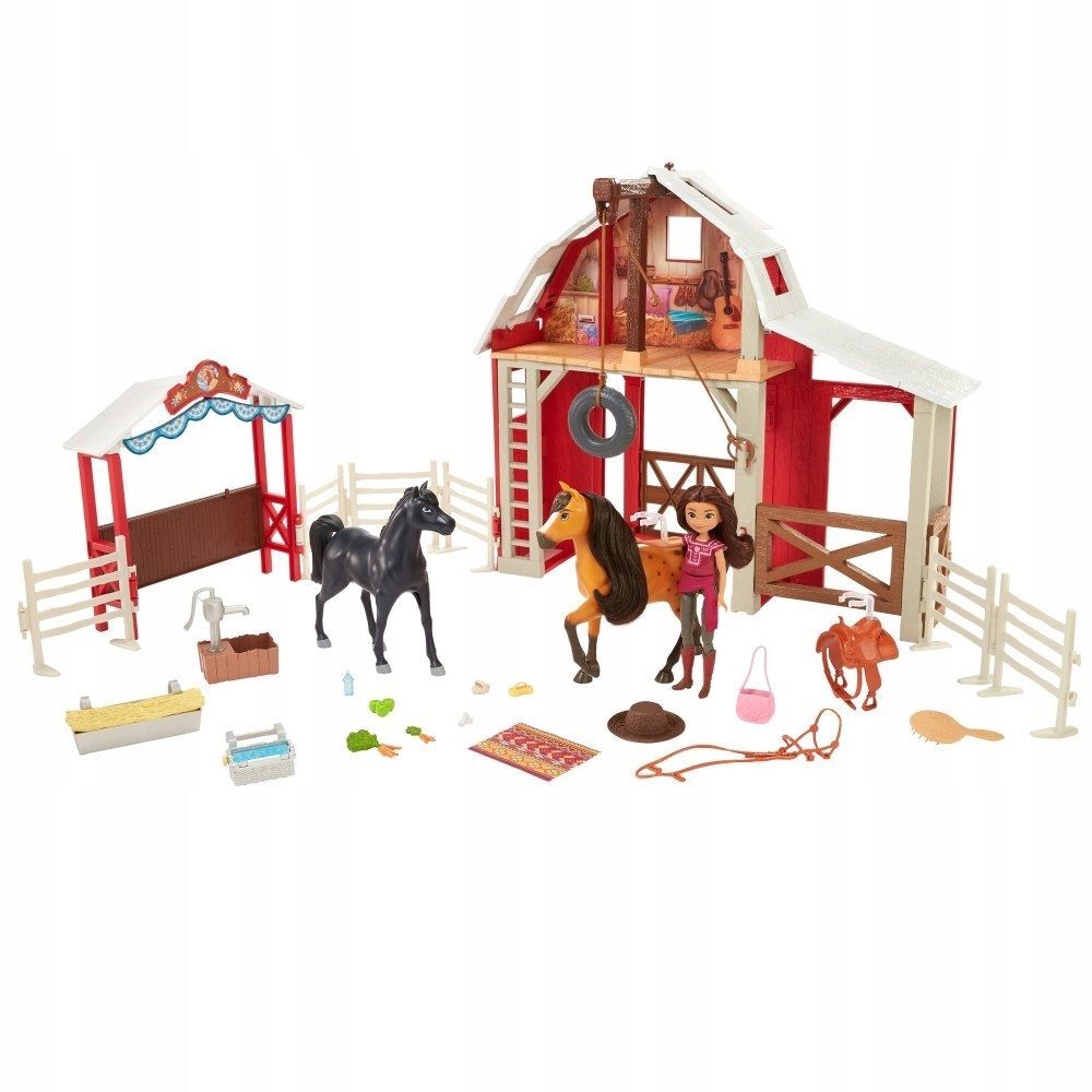 Mattel Игровой набор Мустанг: Дух свободы Конюшня Большой набор + кукла и 2 лошади, HDK57