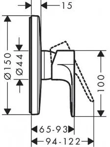 Смеситель Hansgrohe Rebris S Monotrou, черный матовый 72667670