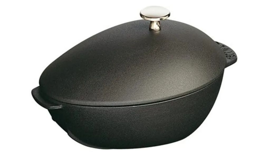 Эмалированная чугунная кастрюля для мидий Staub 25 см, чёрная (405094940)