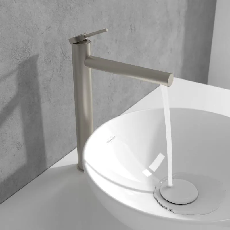 Смеситель для раковины Villeroy&Boch Loop & Friends AquaSmart матовый никель