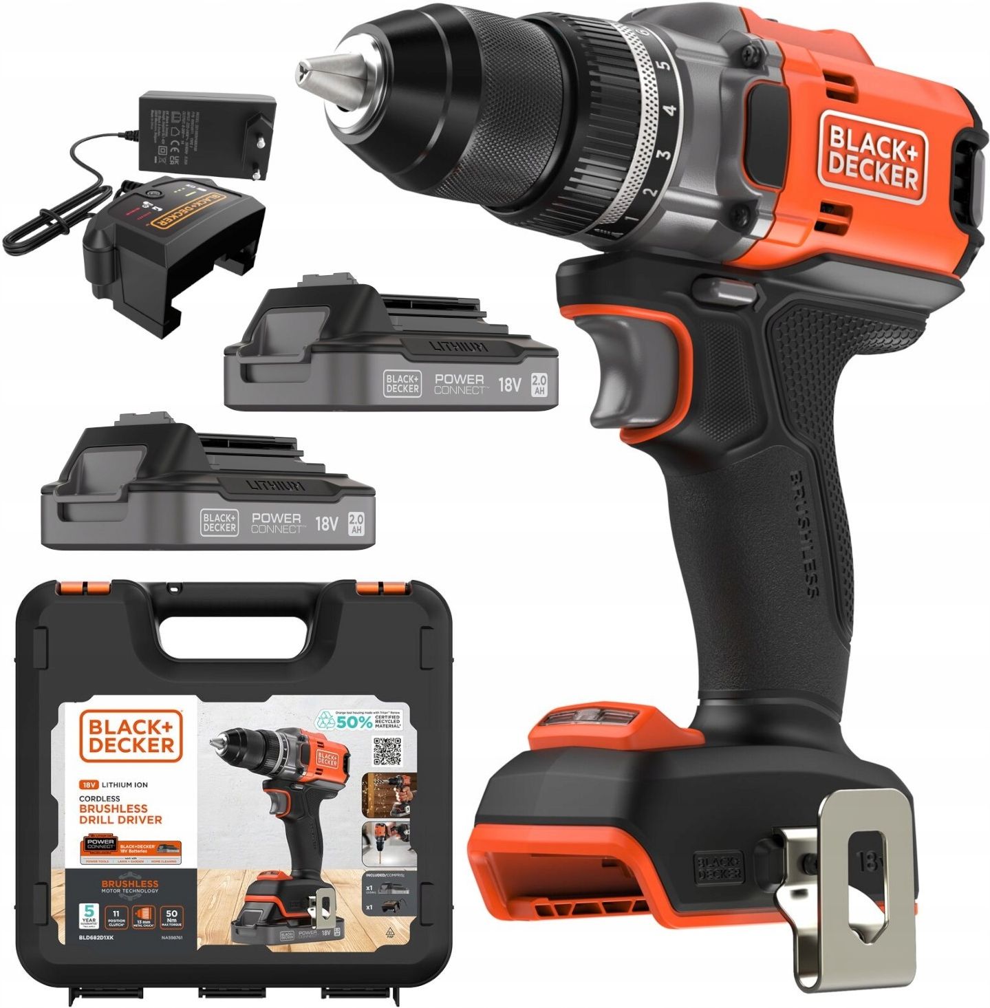 Аккумуляторная дрель-шуруповерт BLACK+DECKER BLD682D2XK-QW