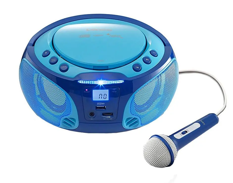 CD-проигрыватель с FM-радио и караоке Lenco SCD-650BU, синий
