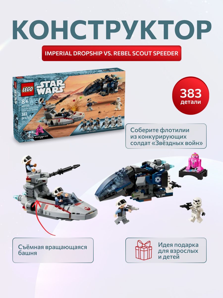 LEGO Star Wars 40755 Имперский десантный корабль против спидера повстанцев-разведчиков