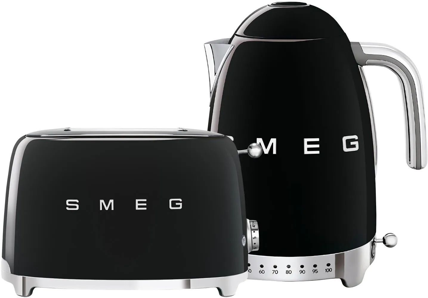 Набор чайник+тостер SMEG TSF01BLEU + KLF04BLEU чёрный