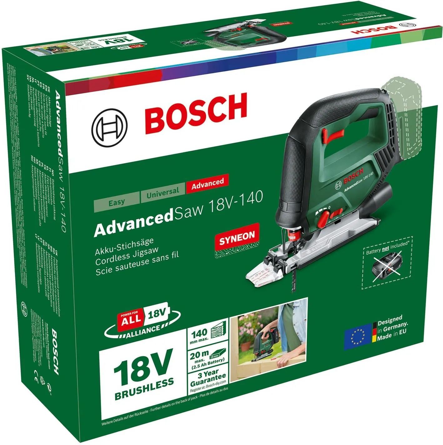 Аккумуляторная универсальная пила Bosch AdvancedSaw 18V-140 (0603013000)