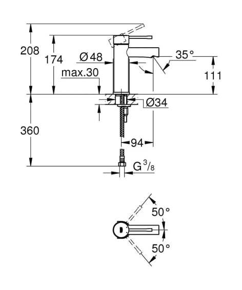 Смеситель Grohe Essence хром 34294001