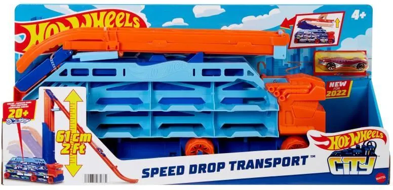 Игровой набор Hot Wheels City Transporter "Грузовик-автотрек: Десантирование с воздуха" HDY92
