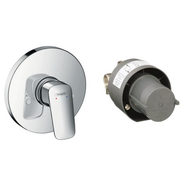Смесители для душа с термостатом скрытого монтажа Hansgrohe с 1 отверстием. Цвет: хром 71666000