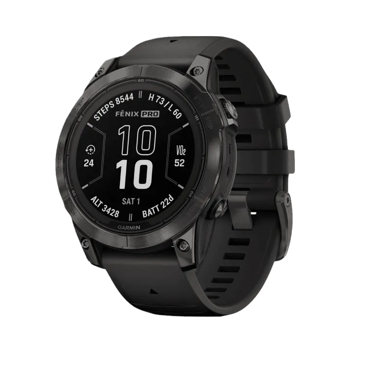 Часы Garmin Fenix 7 Pro Sapphire Solar Carbon Grey Black Band (010-02777-11)