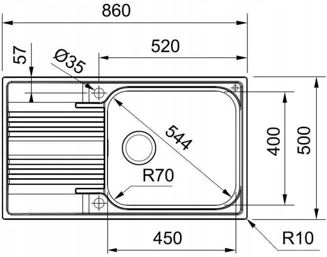 Кухонная раковина Franke Smart SRL 611-86 XL 101.0368.324, нержавеющая сталь лен