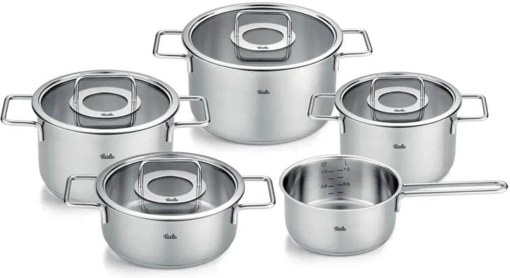 Набор 5 кастрюль из нержавеющей стали с крышкой Fissler (86115050000)