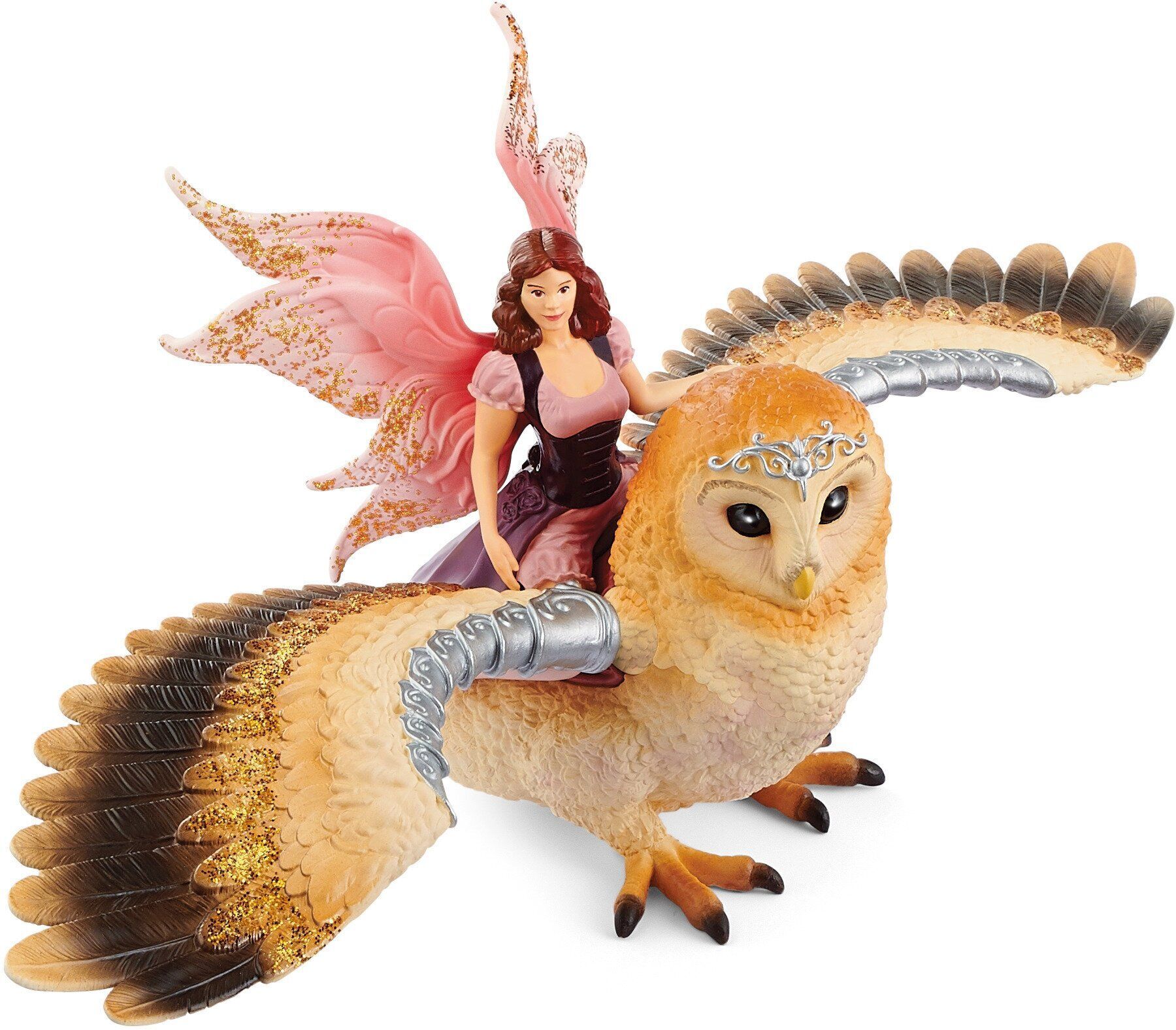 Фигурки Schleich Фея, летящая на сверкающей сове 70713, 2 шт.