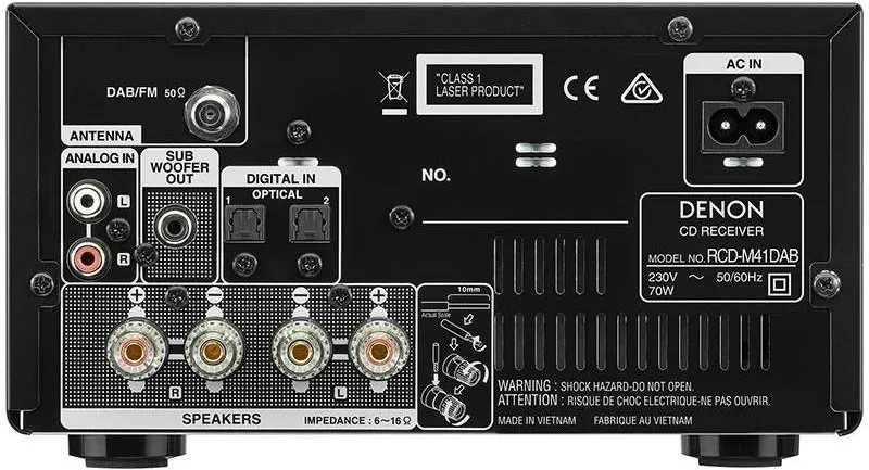 CD-ресивер Denon RCD-M41DAB Silver с акустикой Denon SC-M41 Black