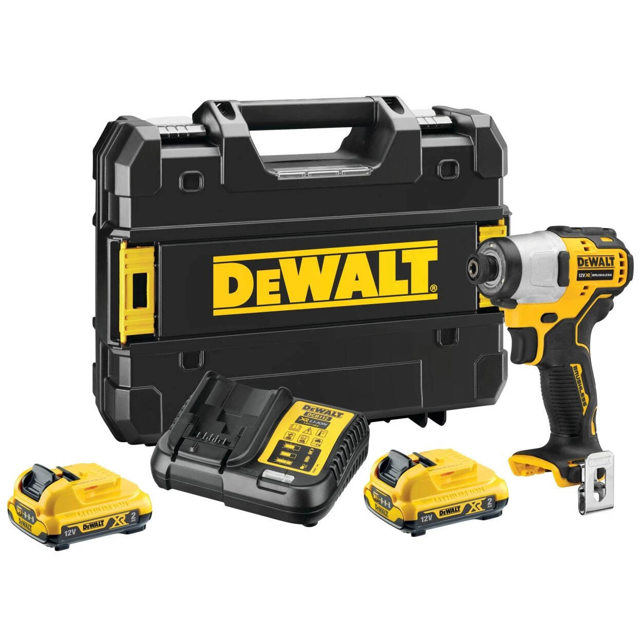 Аккумуляторный бесщеточный ударный шуруповерт DeWalt DCF801D2-QW, c 2 АКБ 2 Ач и ЗУ, в кейсе