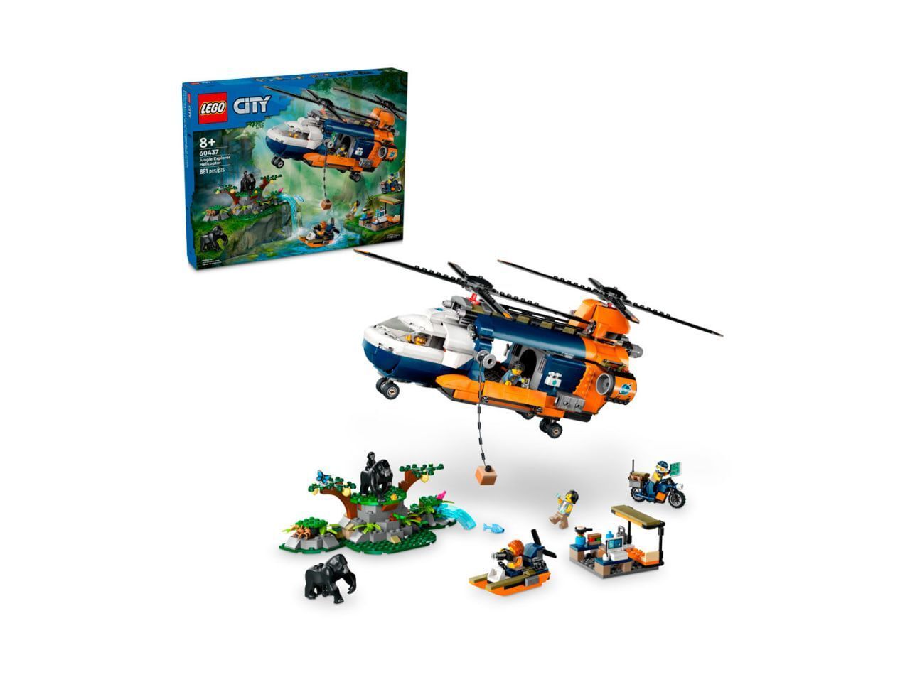 LEGO City 60437 Исследователь джунглей: вертолет в базовом лагере