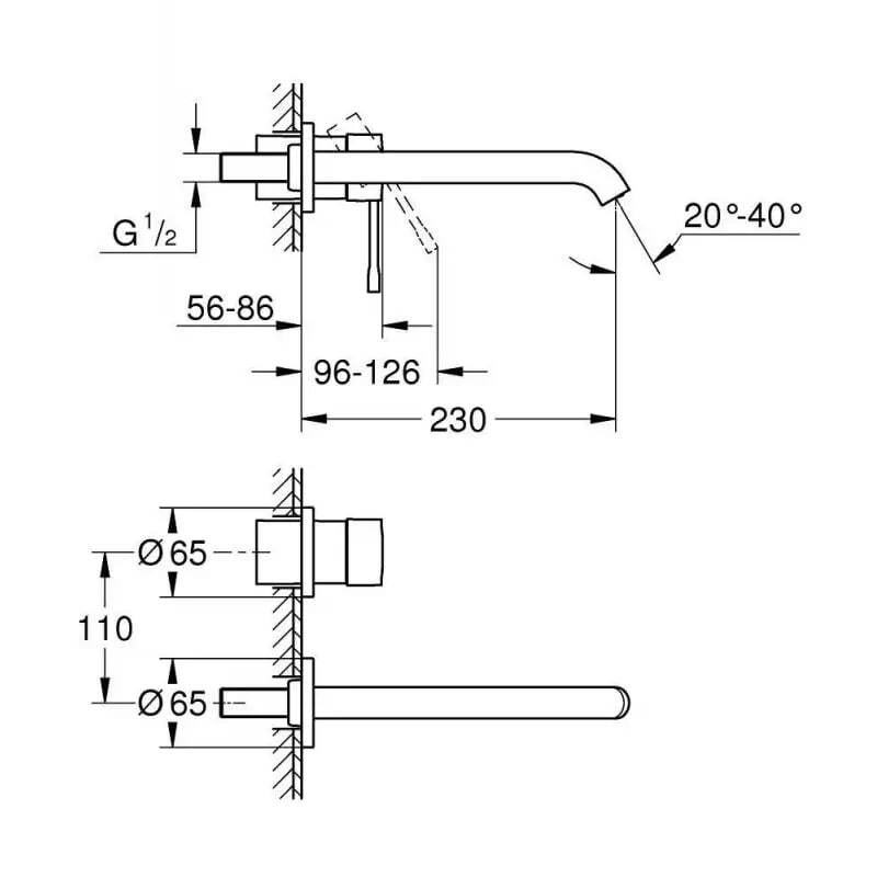 Смеситель Grohe Essence New Hard Graphite 19967A01
