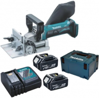 Аккумуляторный ламельный фрезер Makita DPJ180RTJ 18 В, 2×5,0 А·ч АКБ, ЗУ, кейс Makpac