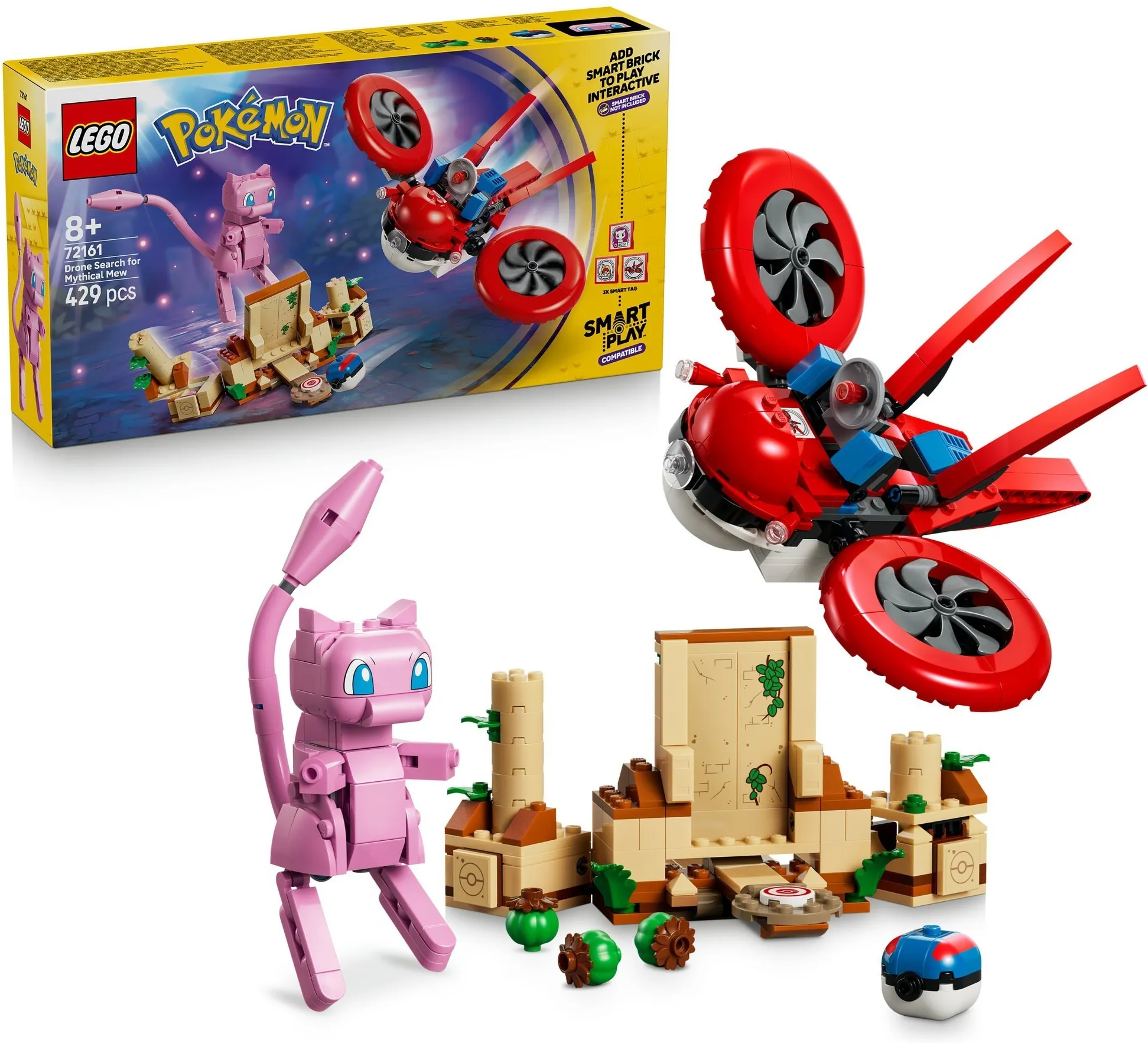 Конструктор LEGO Pokemon 72161 SMART Play: Поиск мифического дрона Мью
