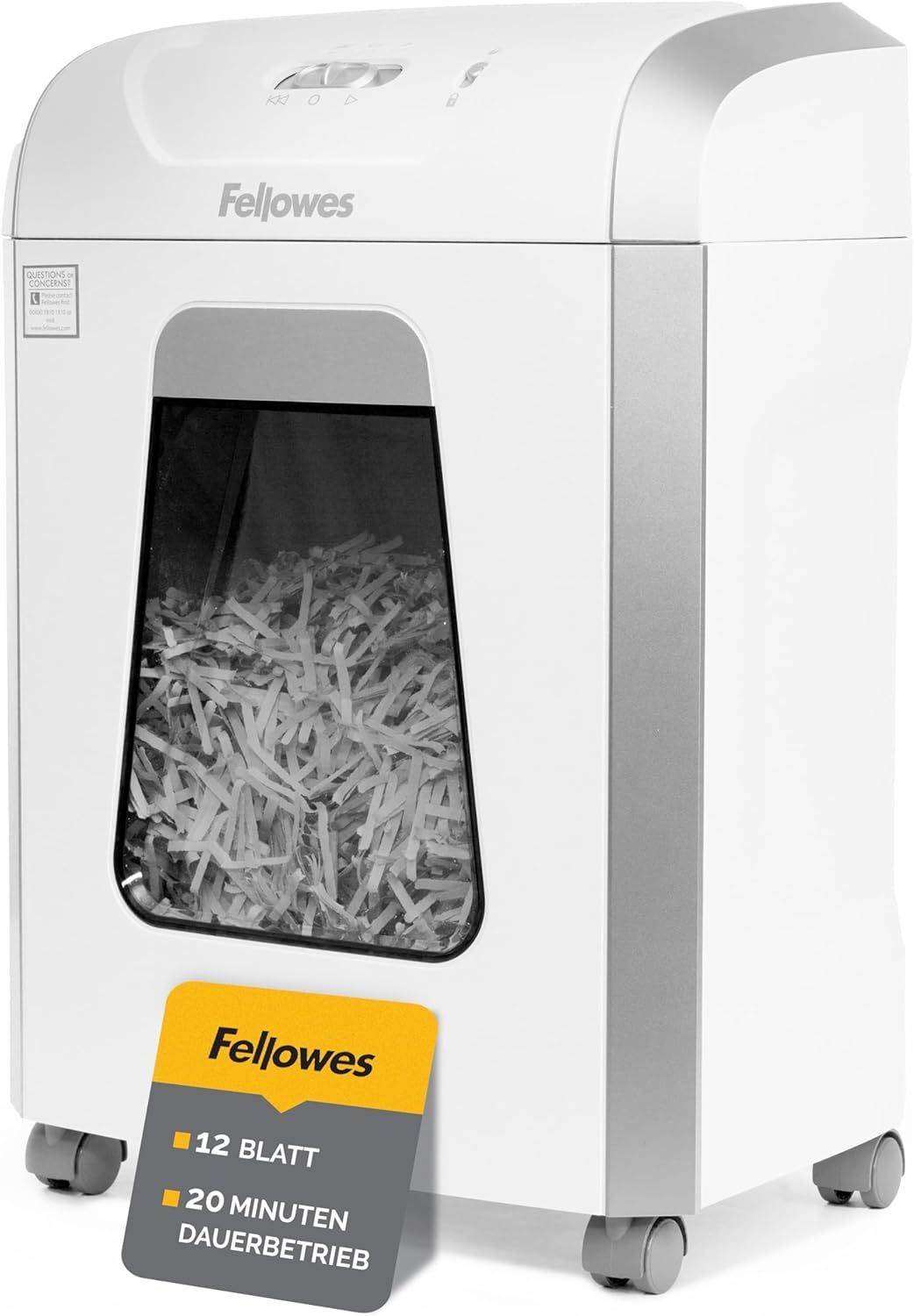 Уничтожитель бумаг Fellowes Powershred 12C белый