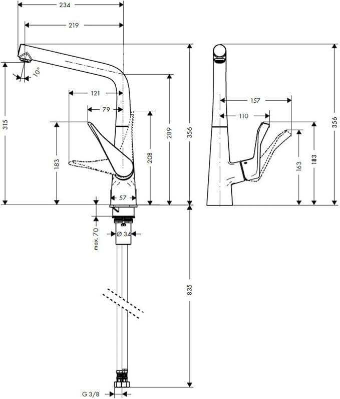 Кухонный смеситель Hansgrohe Metris 14822800 нержавеющая сталь
