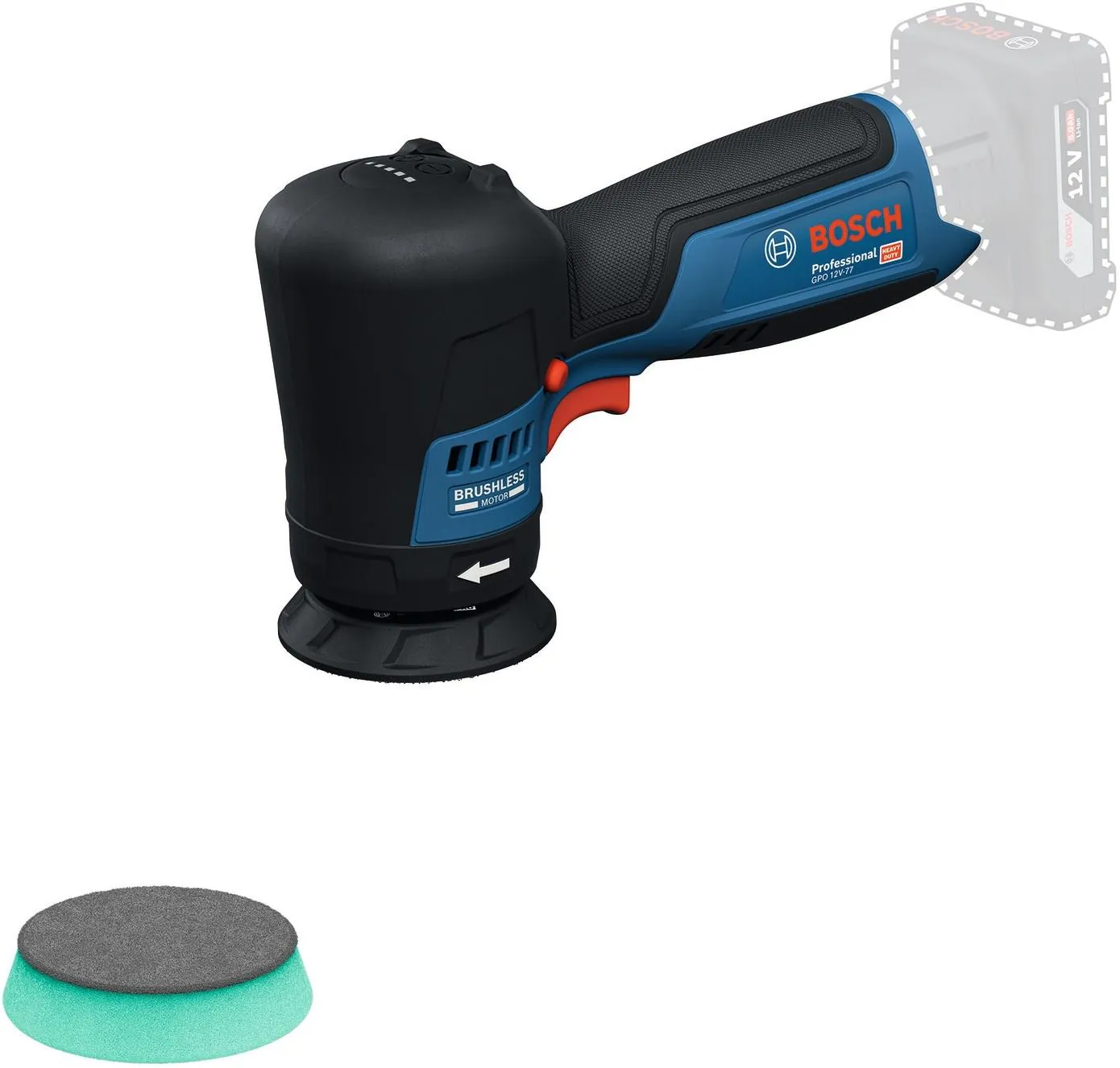 Полировальная машина аккумуляторная Bosch GPO 12V-77 Professional 06019L3000