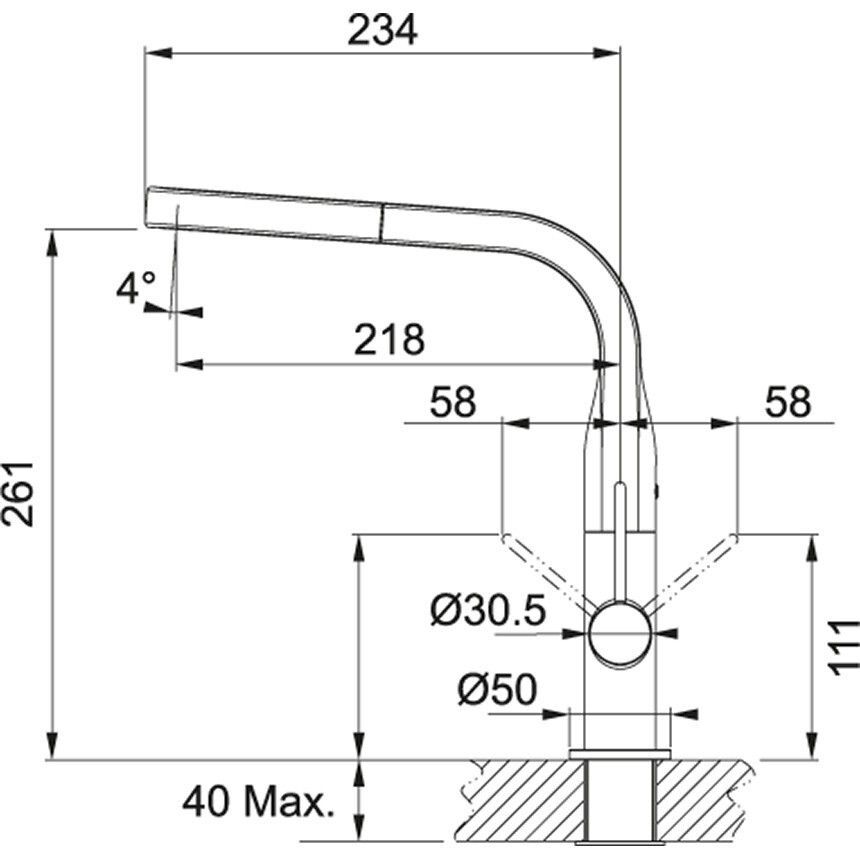 Кухонный кран Franke Studio Sinos Pull-out 115.0260.562, хром