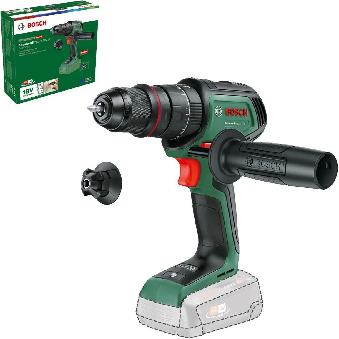 Аккумуляторная ударная дрель Bosch AdvancedImpact 18V-80 QuickSnap (06039E2100)
