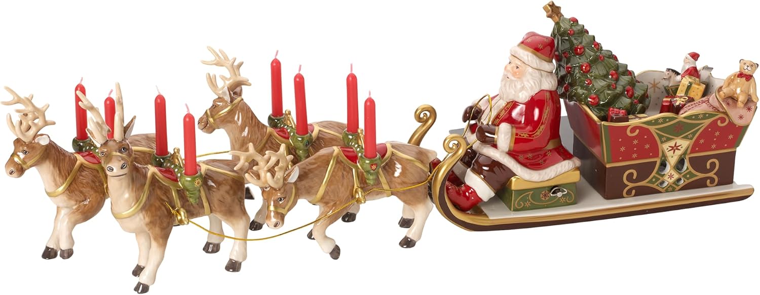 Новогодняя декорация Villeroy & Boch Christmas Toys Memory Олени Санта-Клауса 14-8330-9287
