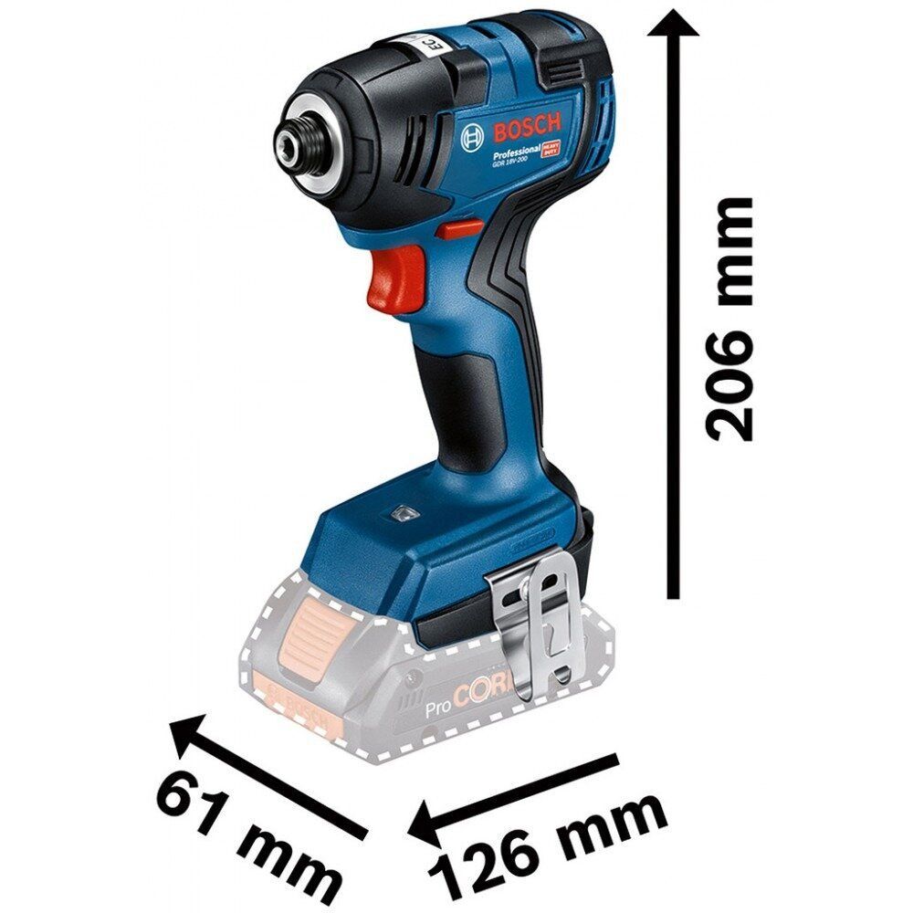 Гайковерт Bosch GDR 18V-200 Solo, L-BOXX (06019J2106)