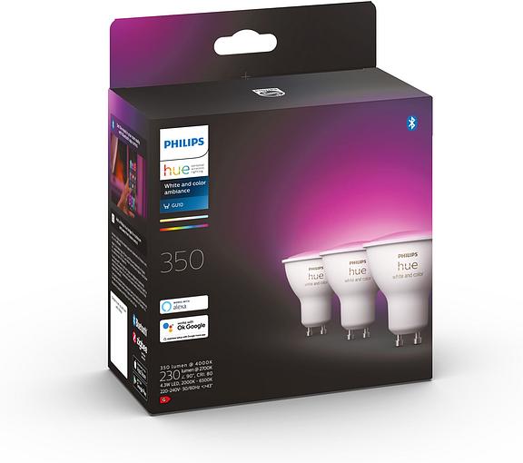 Умные лампы Philips Hue White and Color GU10 4,3Вт 3шт 400лм