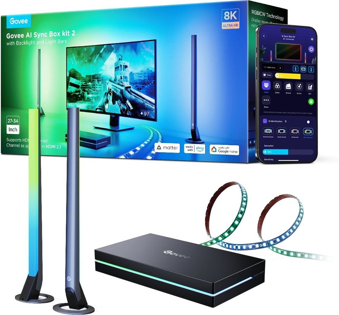Светодиодная лента Govee AI Sync Box Kit 2, RGB, 1,68 м