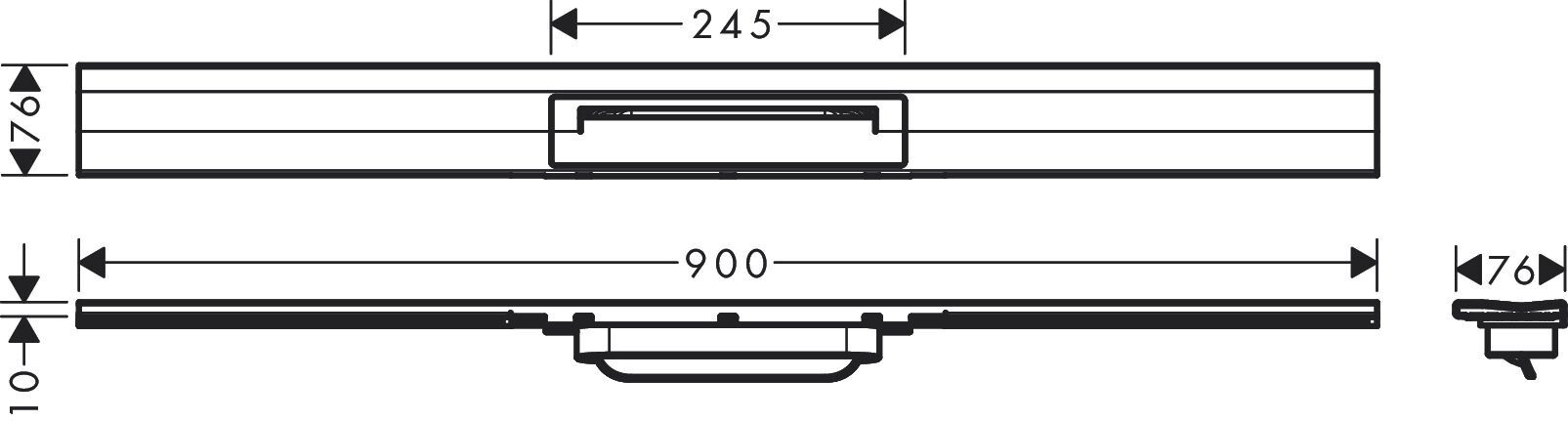 Внешний сливной элемент Hansgrohe RainDrain Flex 90 см 56052800