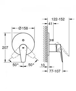 Однорычажный скрытый смеситель для ванны Grohe Bauedge 24162001 Хром