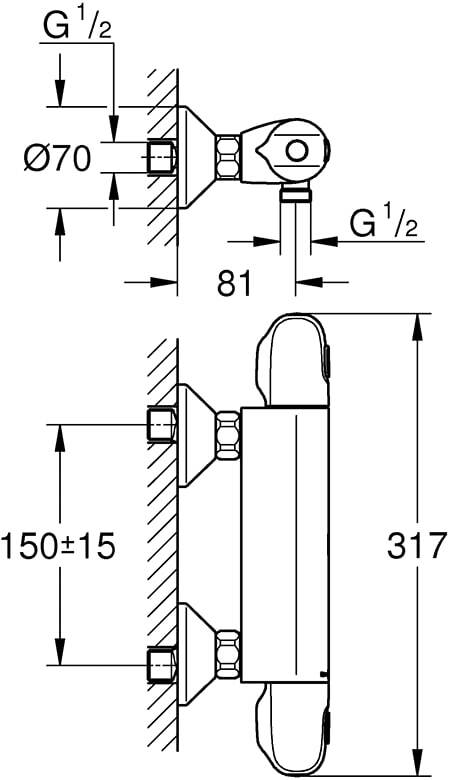 Термостатический смеситель GROHE Grohtherm 1000 34143003