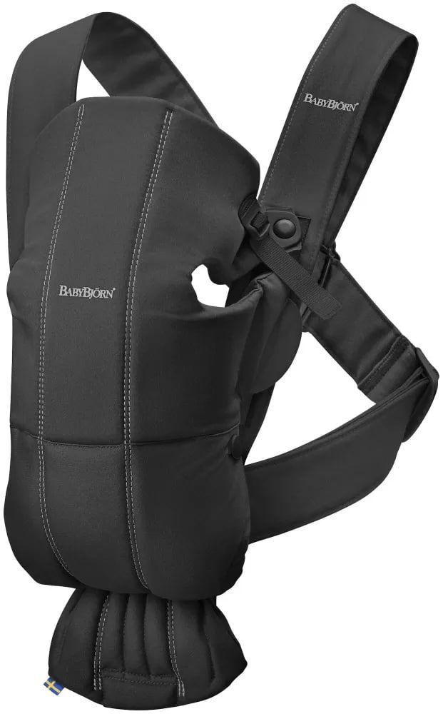 Рюкзак-Кенгуру для новорожденных BabyBjorn Carrier Mini Cotton black 0210.56