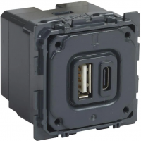 Розетка USB двойная Legrand 5 В 2400 мА Type A+C 67465