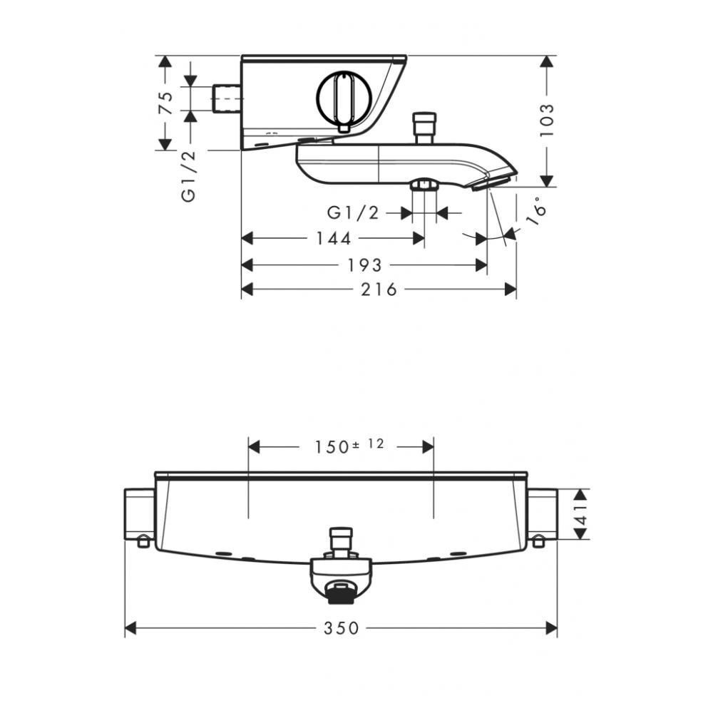 Термостат для душа hansgrohe Ecostat 13141400 белый/хром