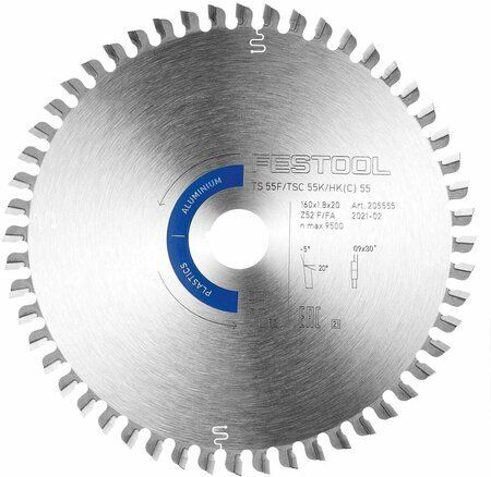 FESTOOL Пильный диск алюминий/пластмас HW 160*1,8*20 F/FA52